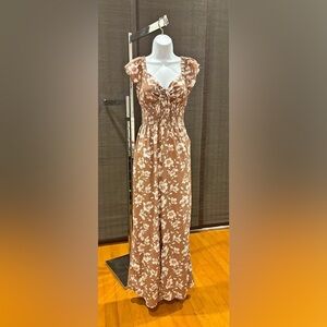 Brand New Band of the Free Lightweight, Floral Plunge Neckline Jumpsuit (Size S)